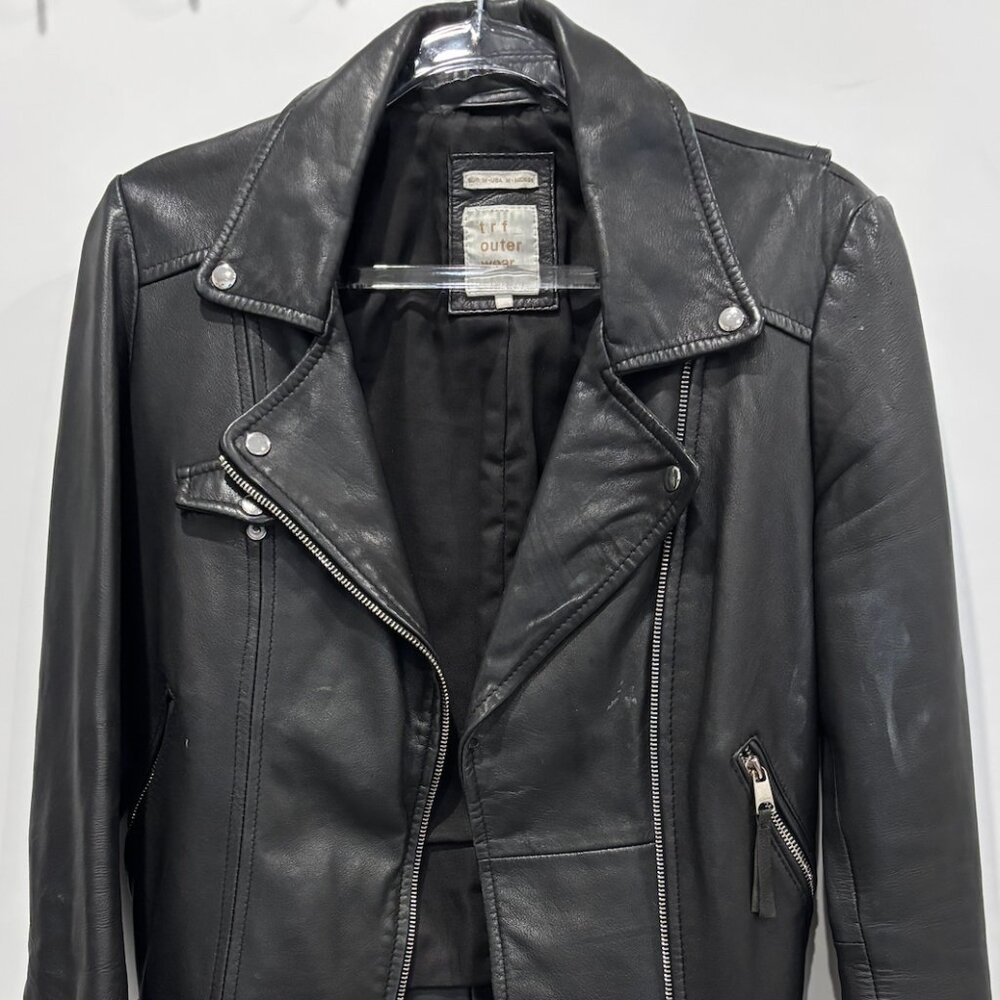 Zara TRF Motorcycle jacket genuine leather size M